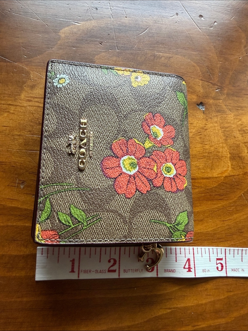 Coach Snap Wallet In Signature Canvas With Floral Print - Picture 11 of 12